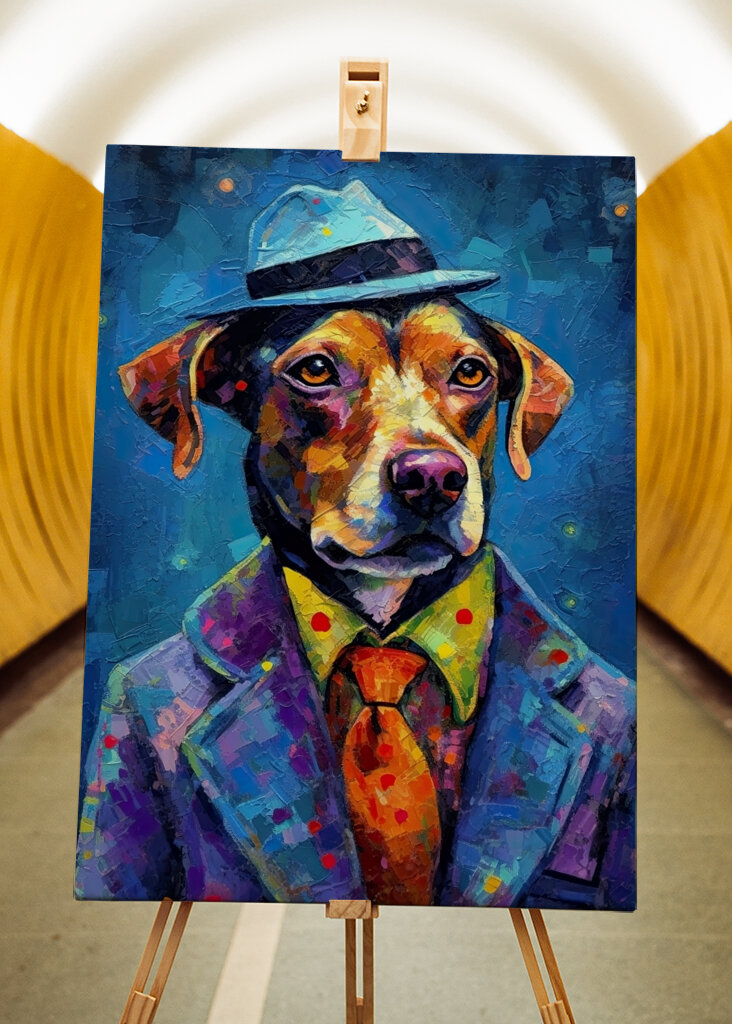 Beagle elegante de terno