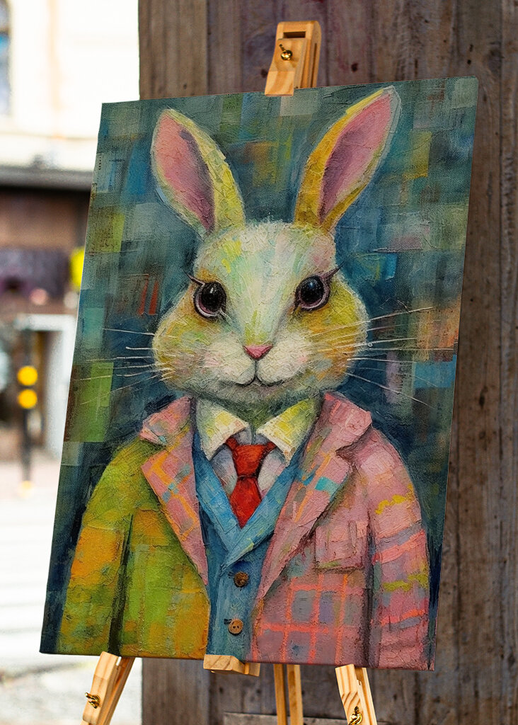 Chic Rabbit in Textured Pastel