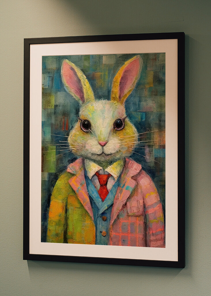 Chic Rabbit in Textured Pastel