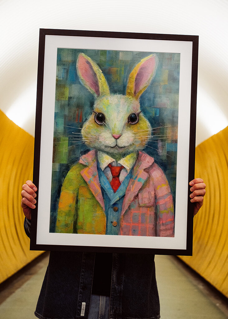 Chic Rabbit in Textured Pastel