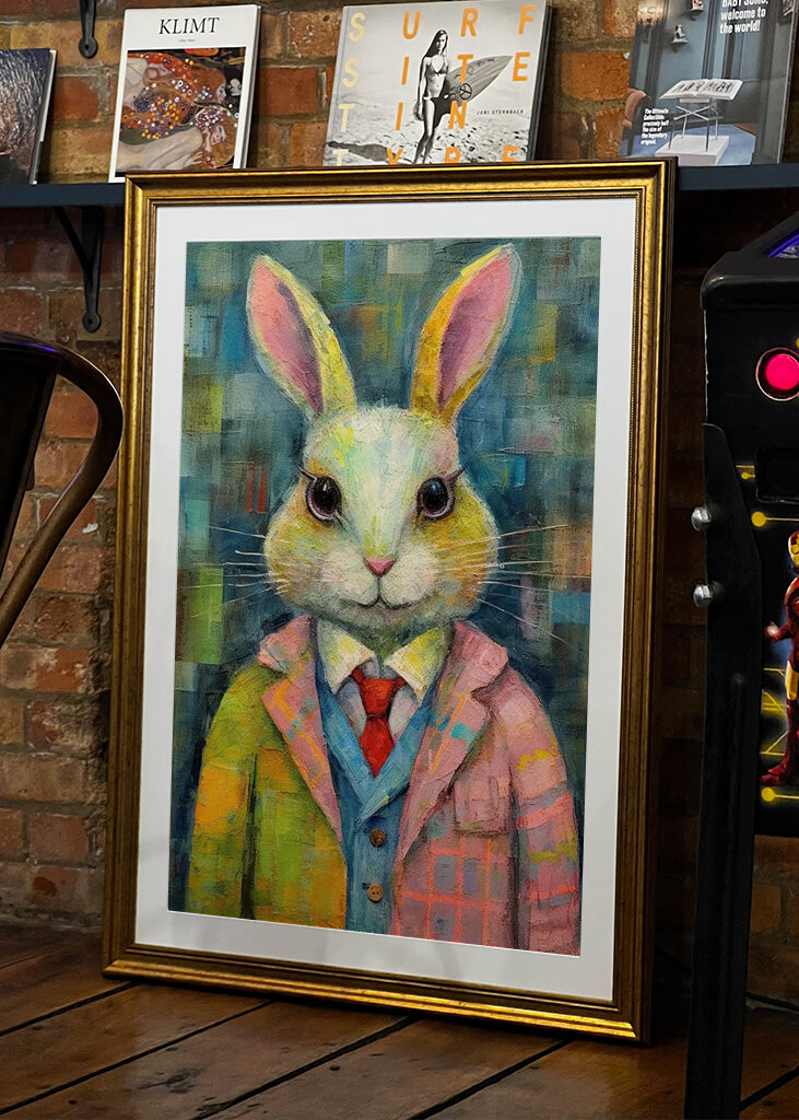 Chic Rabbit in Textured Pastel
