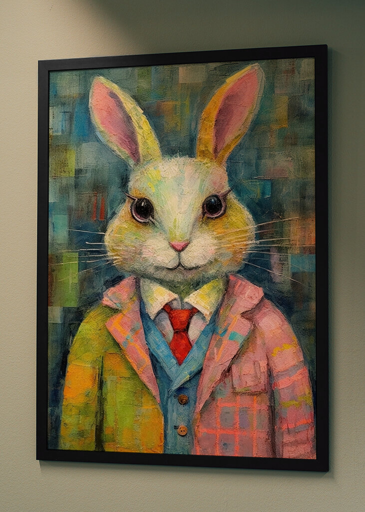 Chic Rabbit in Textured Pastel