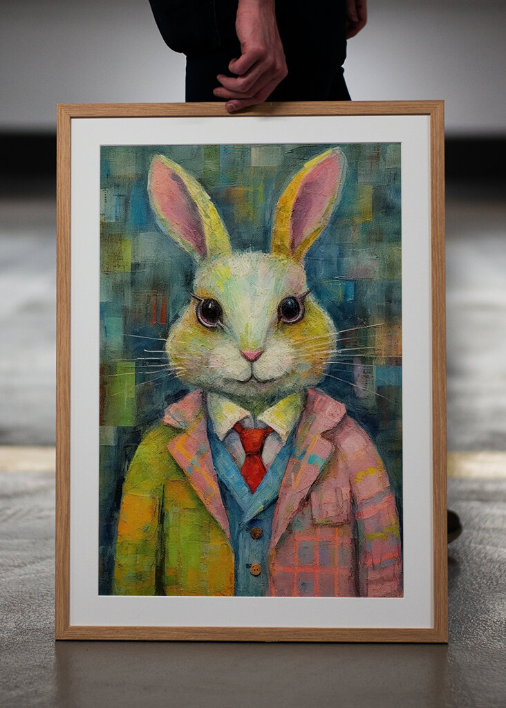 Chic Rabbit in Textured Pastel