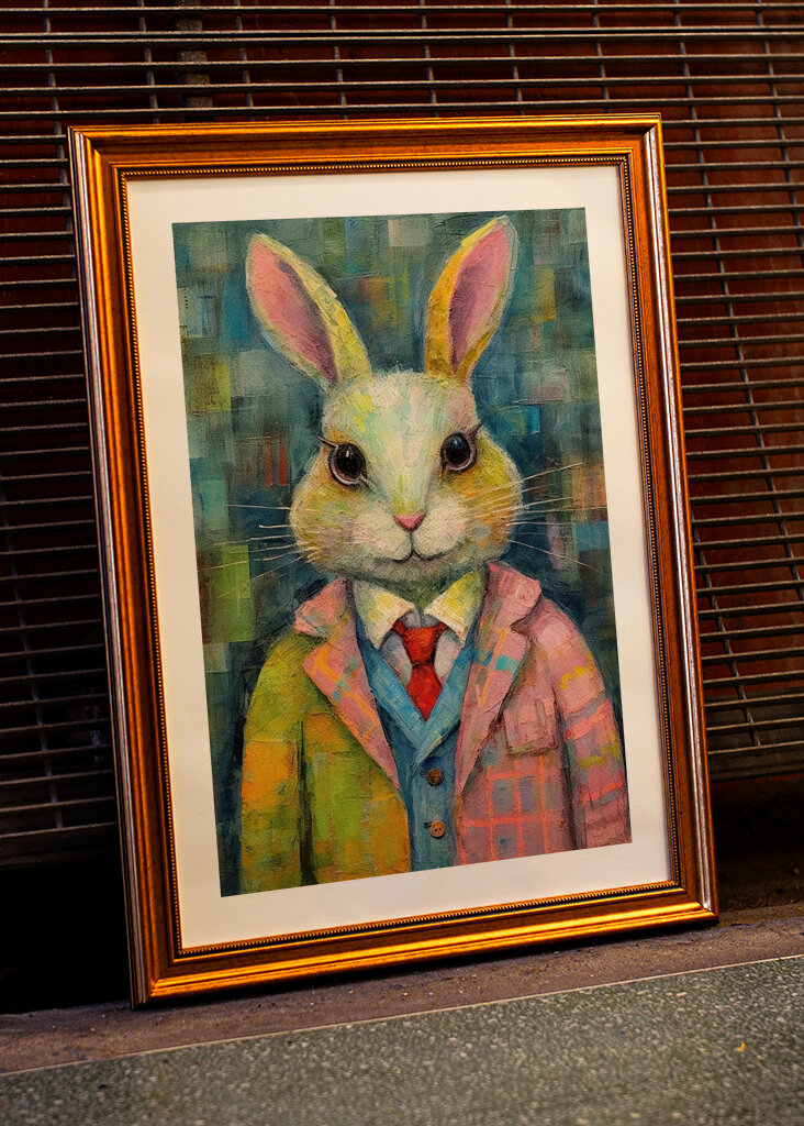 Chic Rabbit in Textured Pastel
