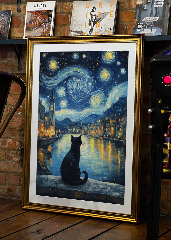 Gato de la Noche Estrellada