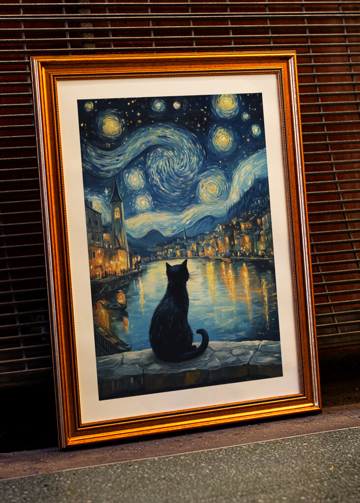 Gato de la Noche Estrellada