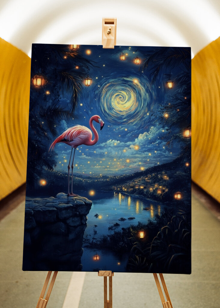 Fenicottero sotto le stelle