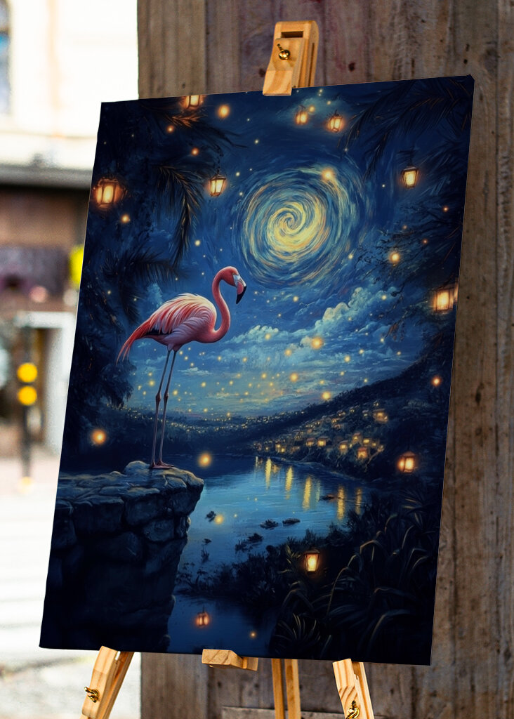 Fenicottero sotto le stelle