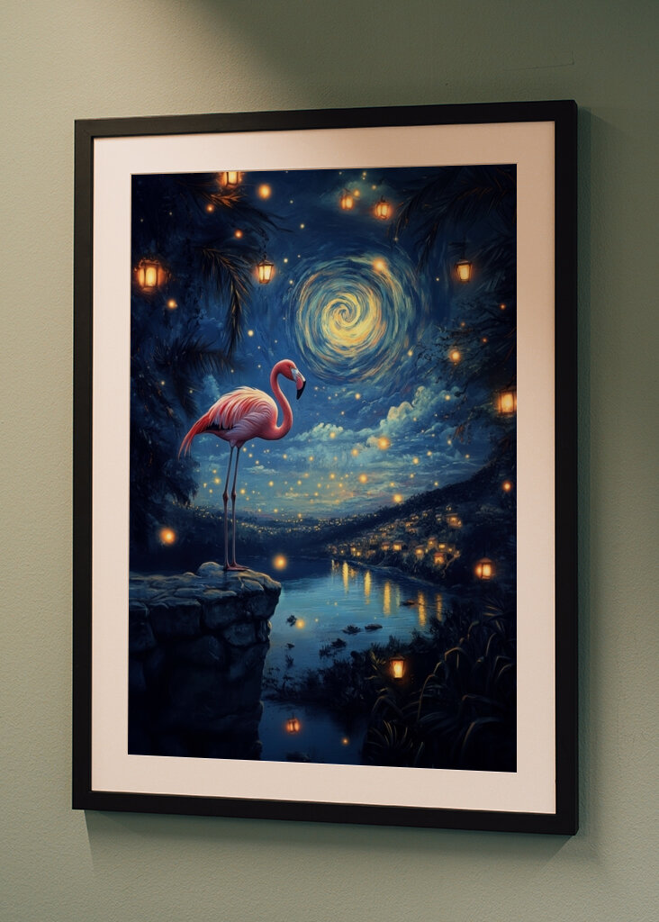 Fenicottero sotto le stelle