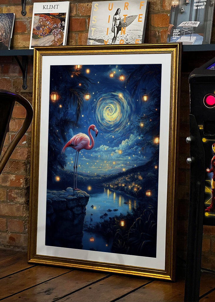 Fenicottero sotto le stelle