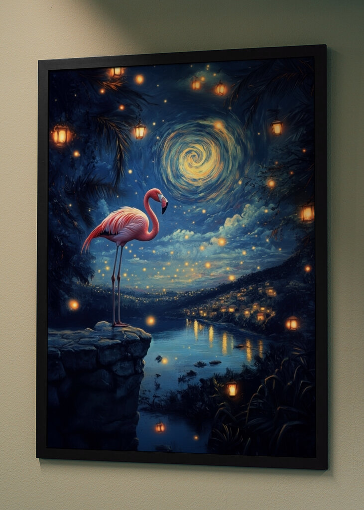 Fenicottero sotto le stelle