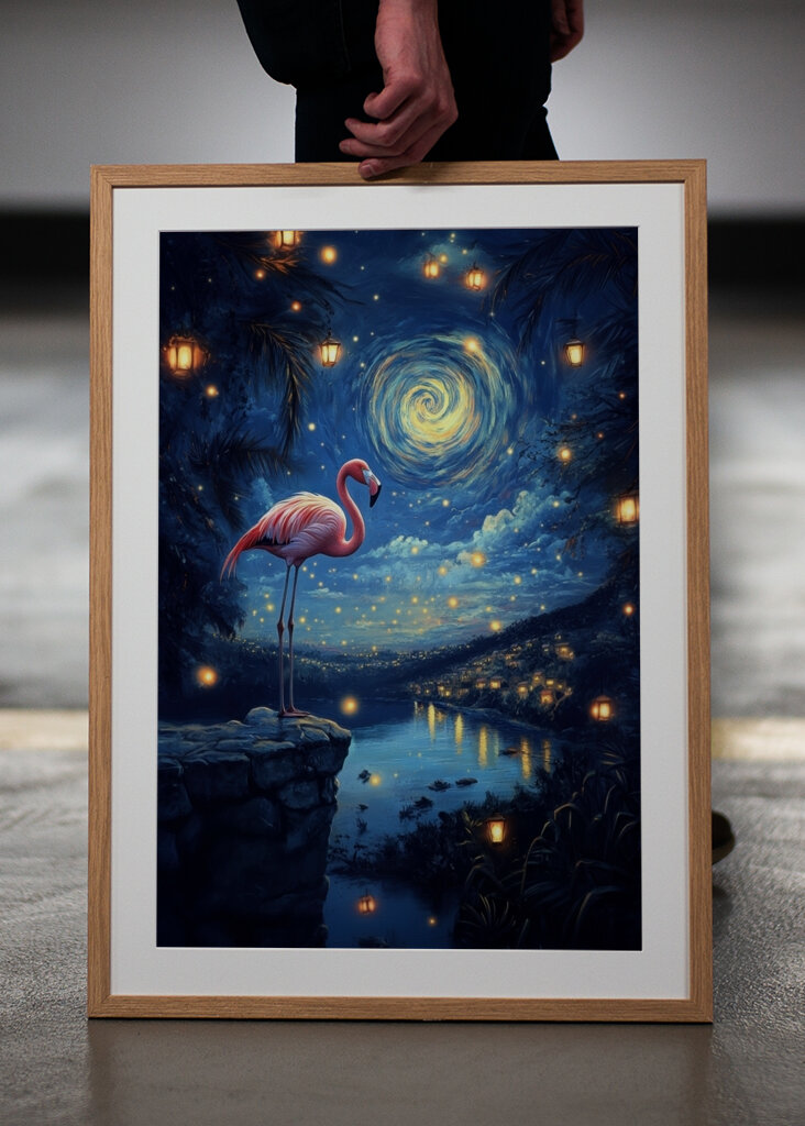 Fenicottero sotto le stelle