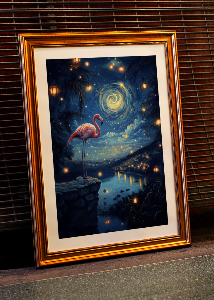 Fenicottero sotto le stelle