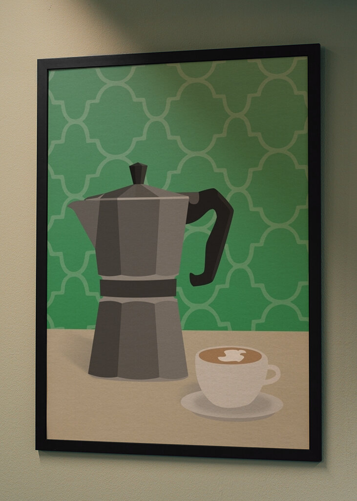 Kaffe på køkkenbordet