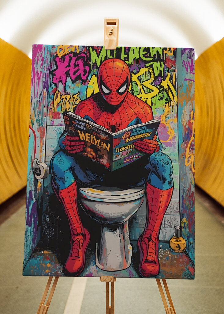 Funny Spiderman toaleta Pop art