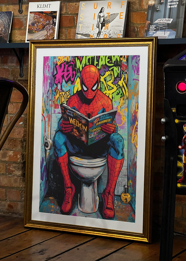 Funny Spiderman toaleta Pop art