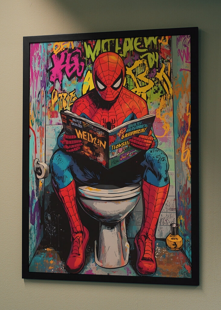 Funny Spiderman toaleta Pop art