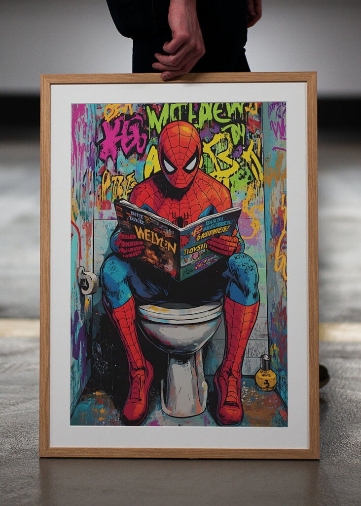 Funny Spiderman toaleta Pop art