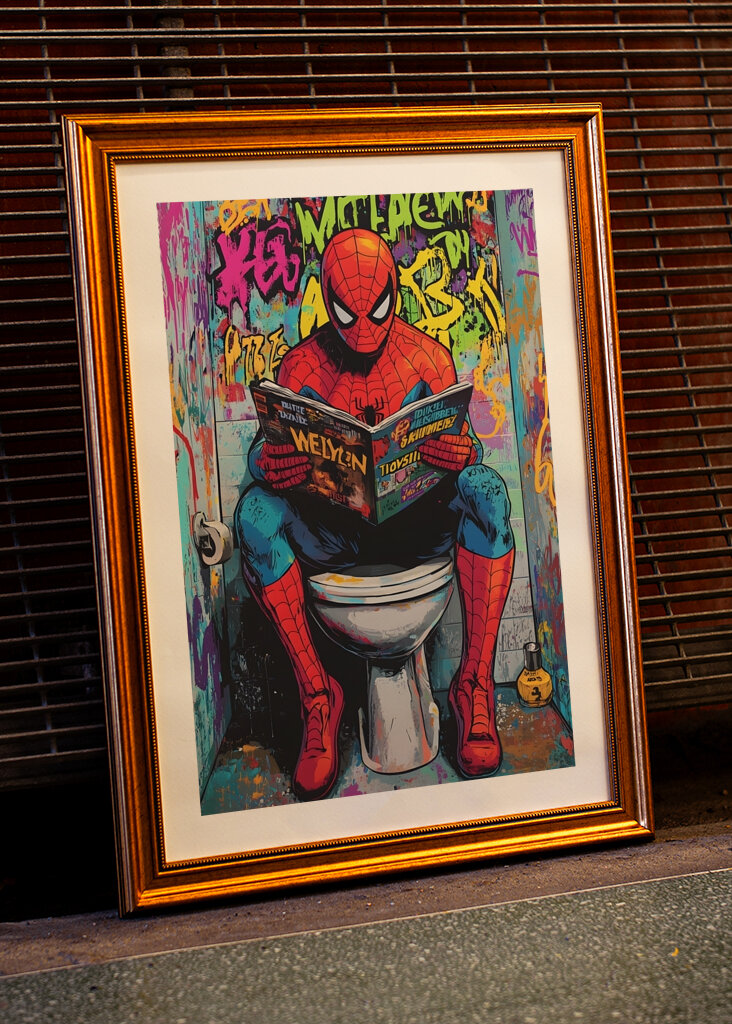 Funny Spiderman toaleta Pop art