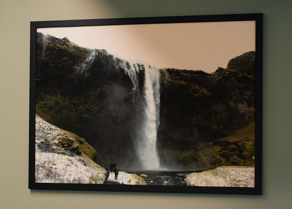 Seljalandsfoss bei stürmischem Wetter