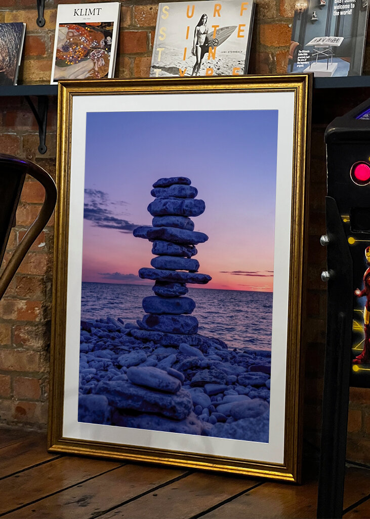 Stone Cairn at Sunset