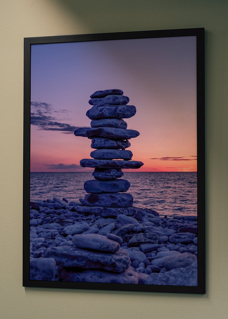 Stone Cairn at Sunset