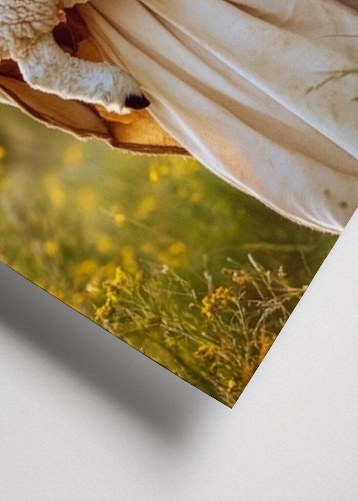 Jesus carrying a sheep