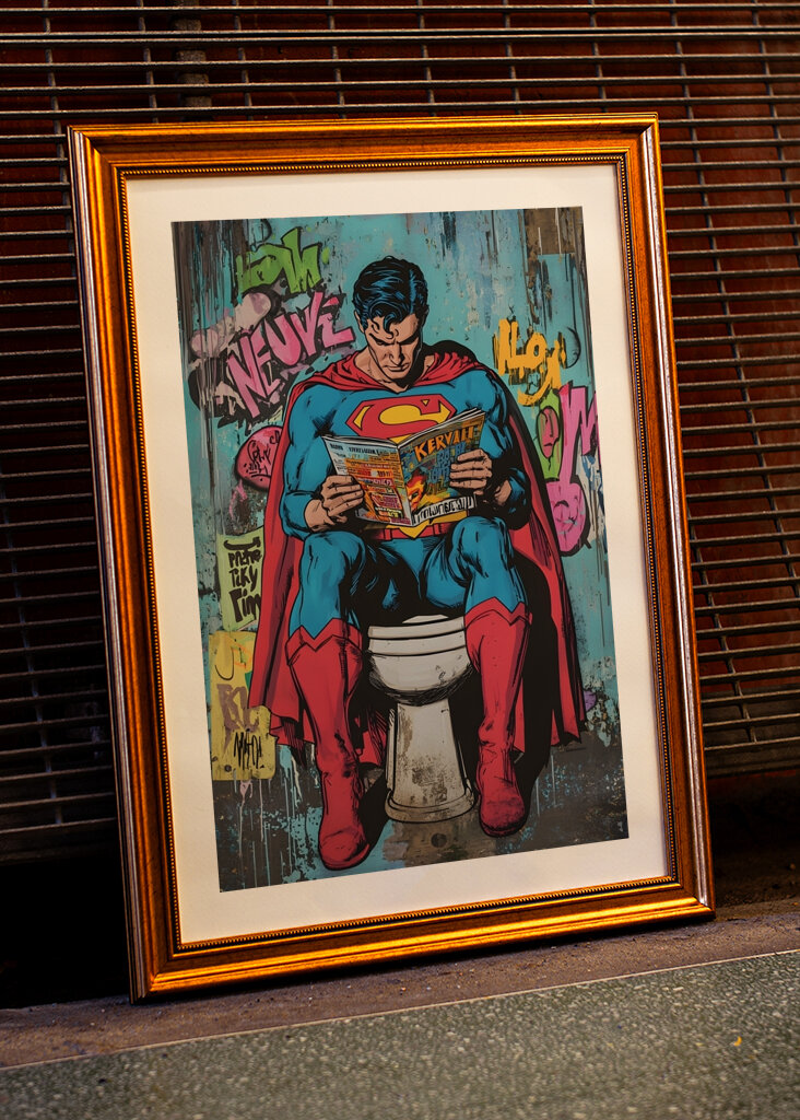 Funny Superman Toilet