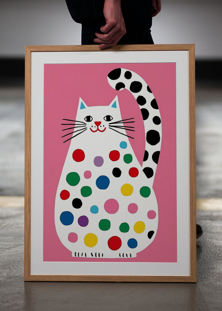  Eine gepunktete Katze