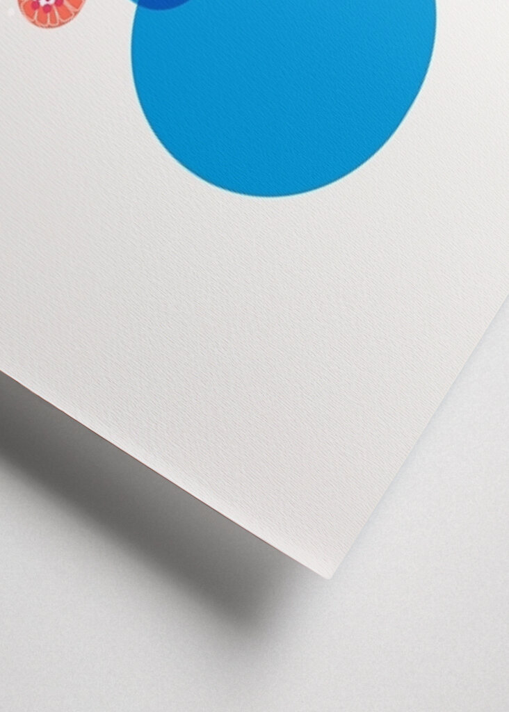 Red Flowers In Blue Vase 