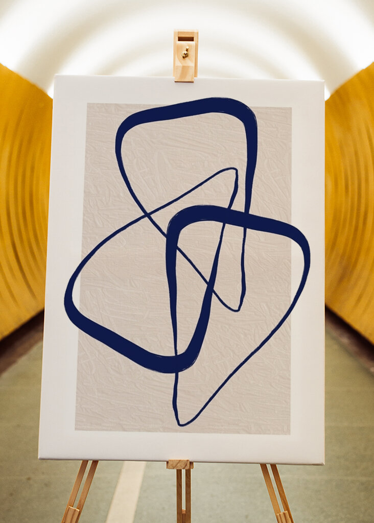 Lignes bleues abstraites