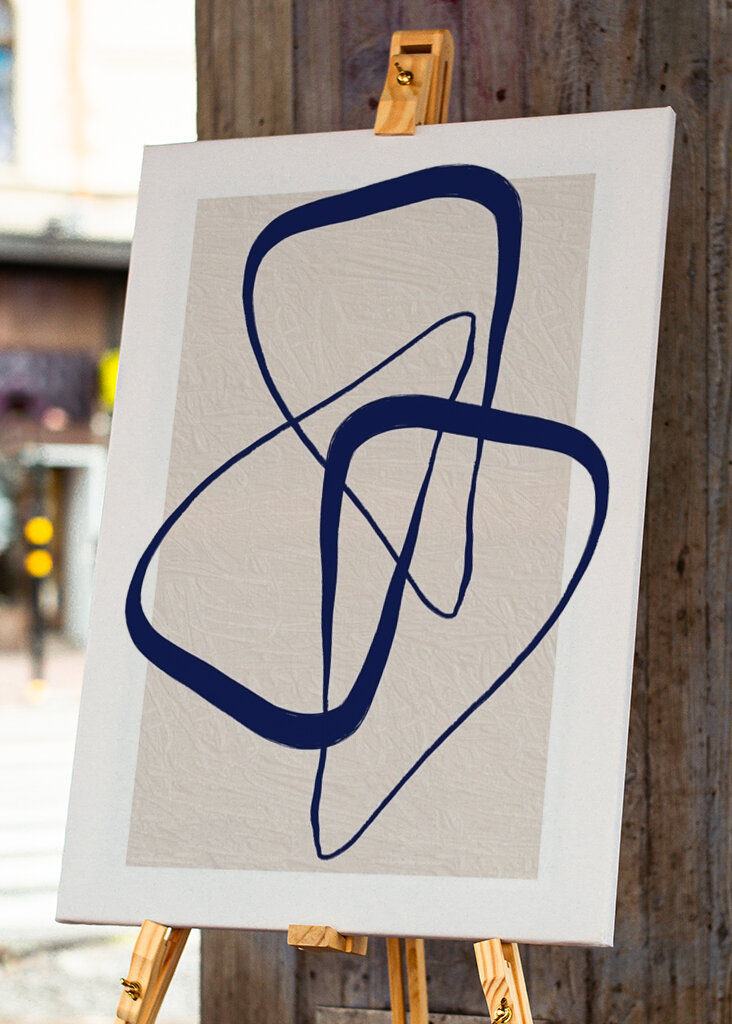 Lignes bleues abstraites