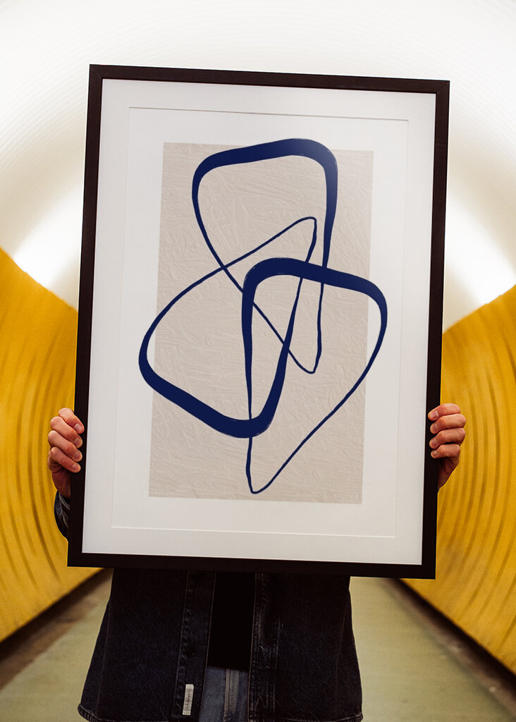 Lignes bleues abstraites