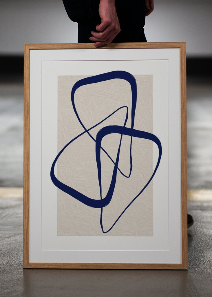 Lignes bleues abstraites