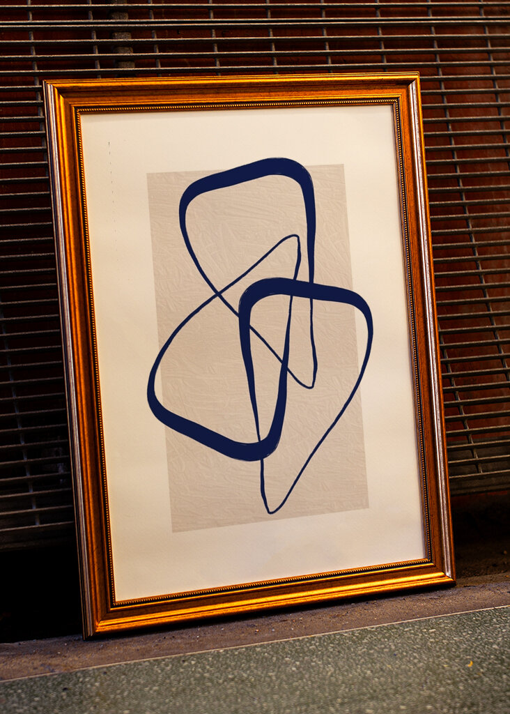 Lignes bleues abstraites