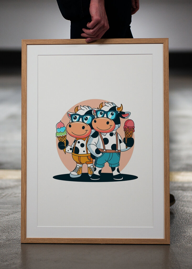 Kuh Maskottchen Design Illustration