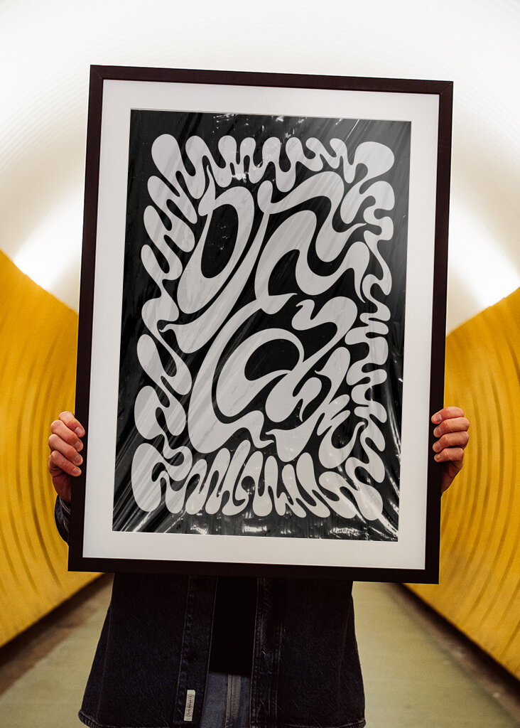 Álom absztrakt fekete-fehér