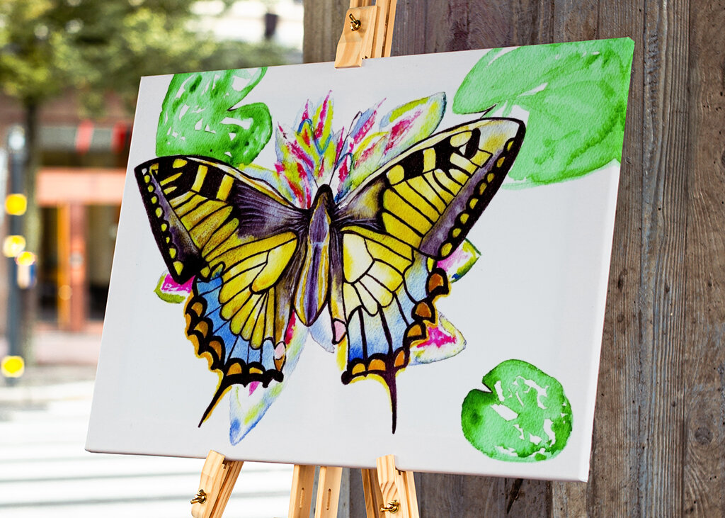 Butterfly and Water Lilie