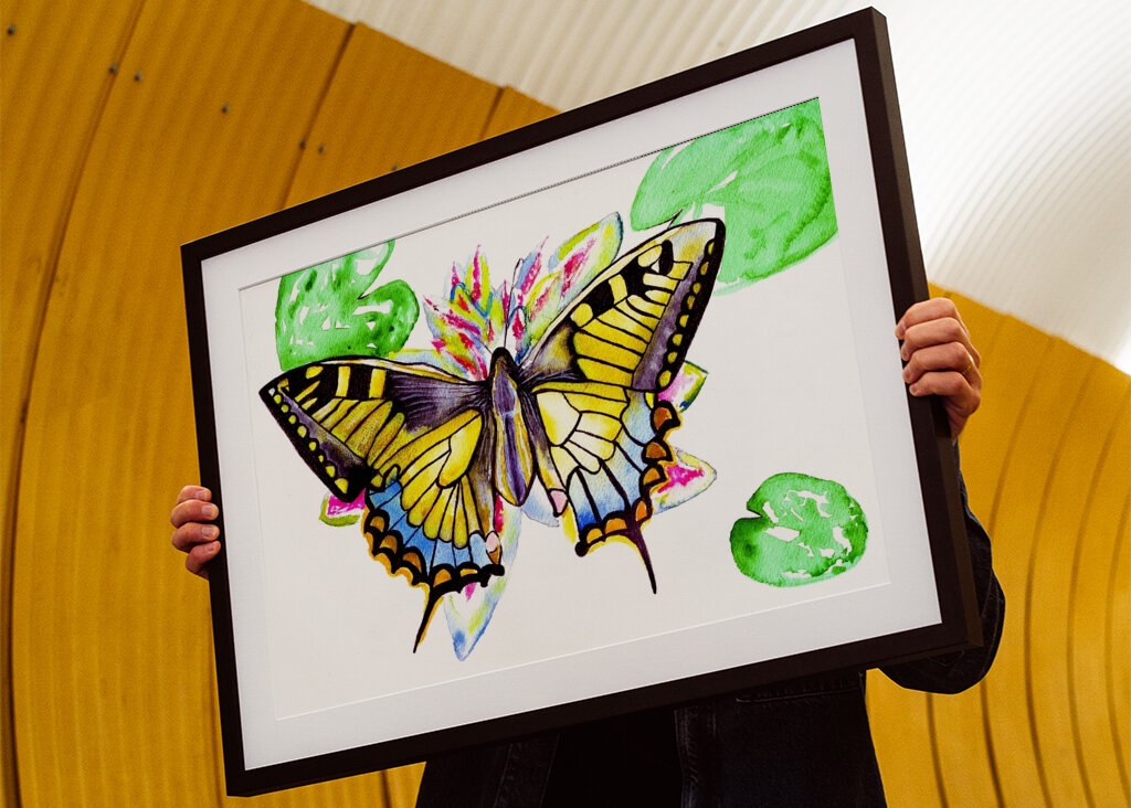 Butterfly and Water Lilie