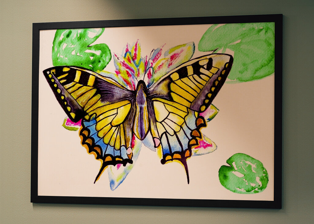 Butterfly and Water Lilie