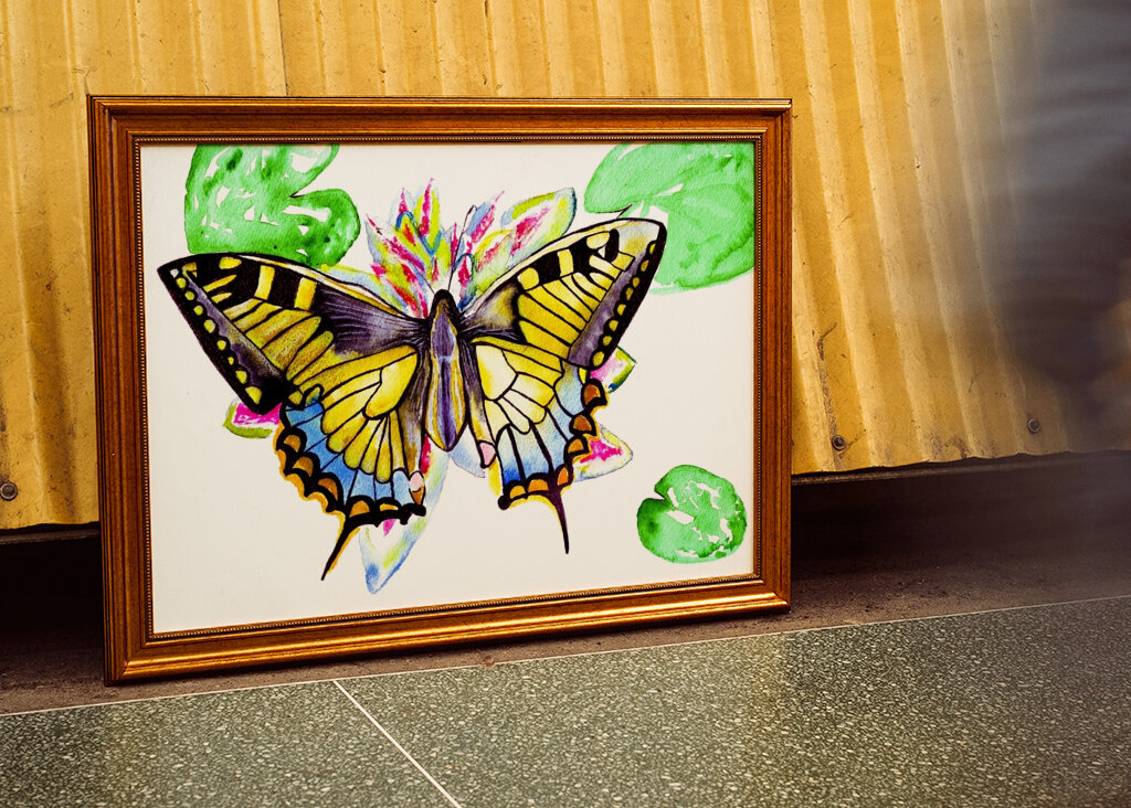 Butterfly and Water Lilie