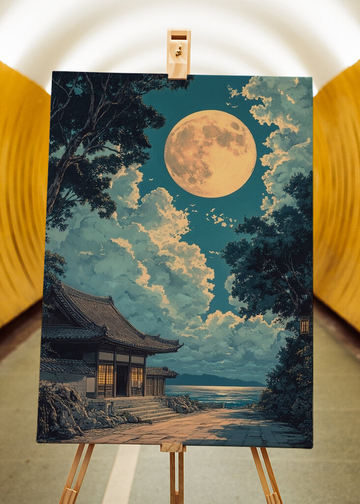 Japanischer Kunstdruck Mond