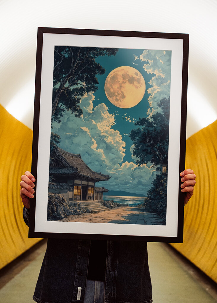 Japanischer Kunstdruck Mond