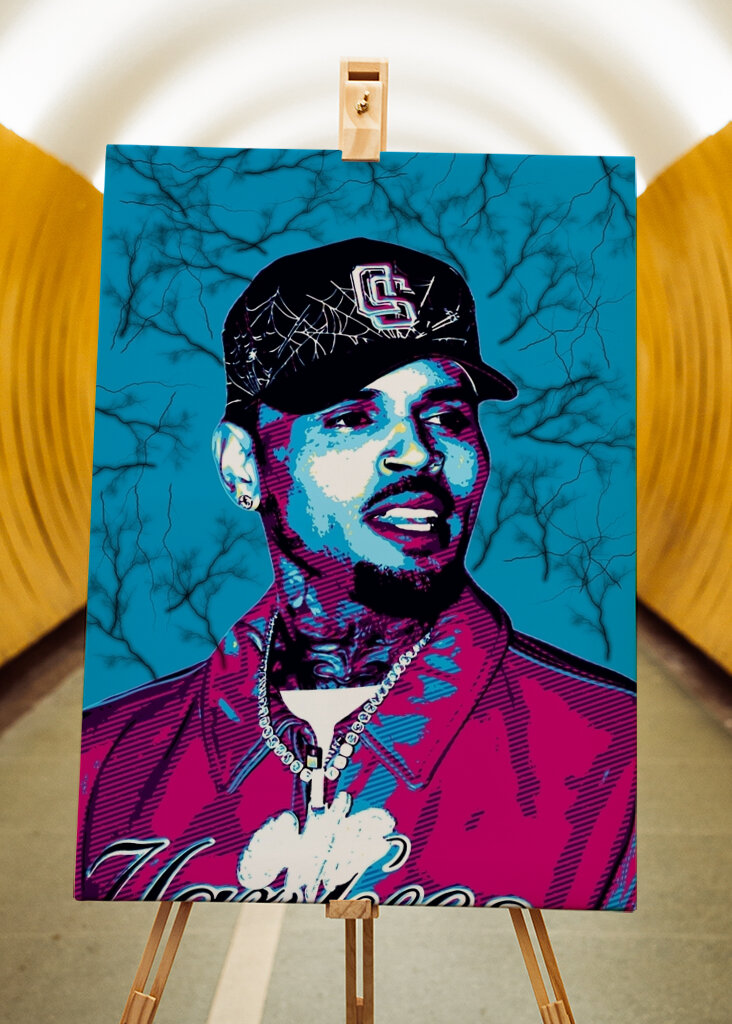 Chris Brown Pop Art Style