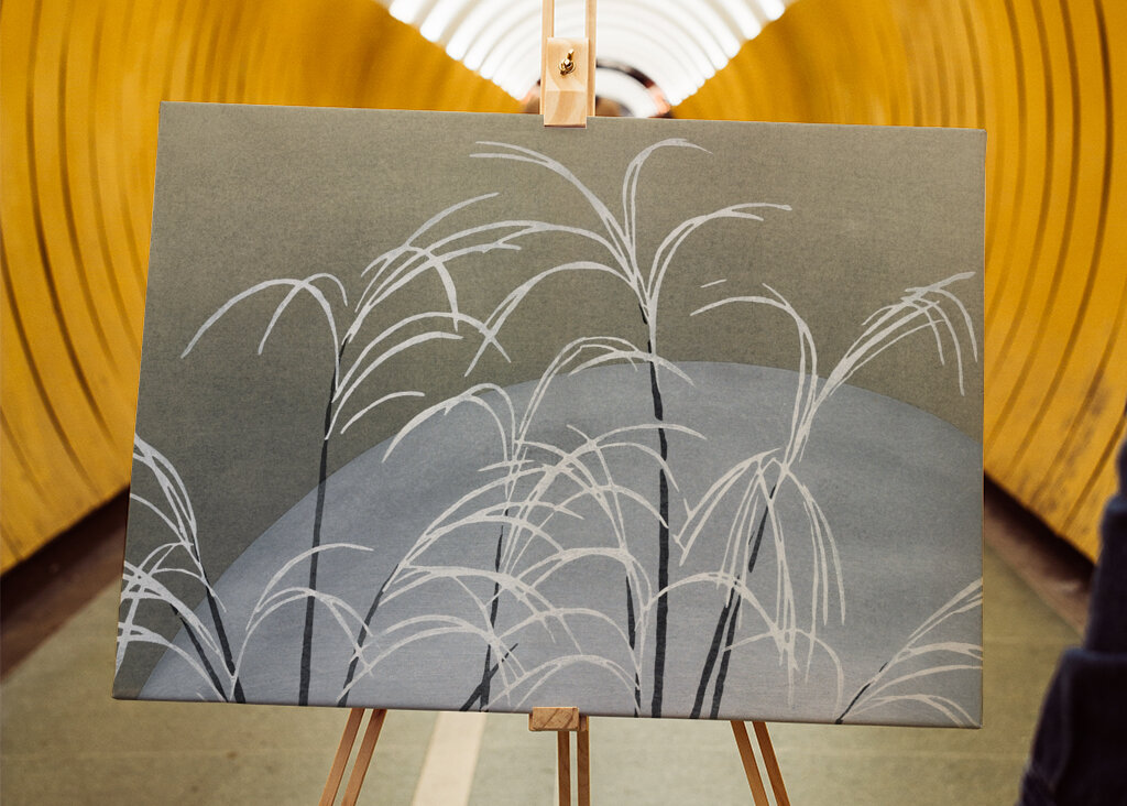 Månbelysta vassrör