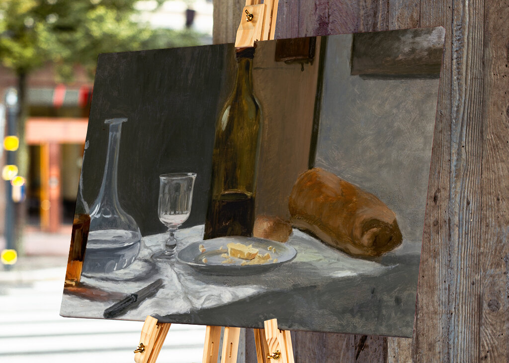 Stillleben mit Flasche