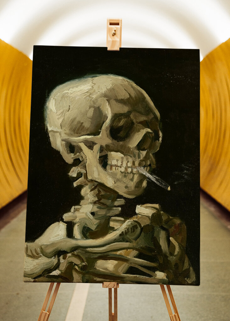 Silencio de calavera humeante