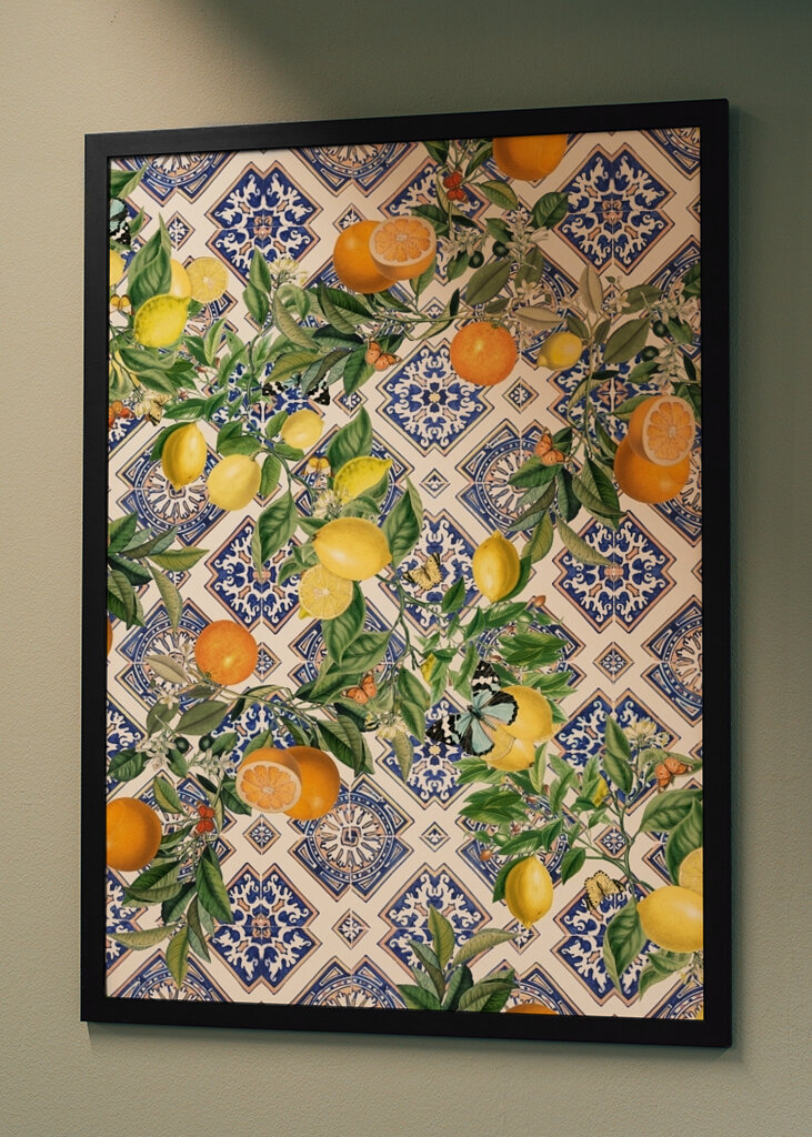 Zitrusfrüchte und Fliesen 