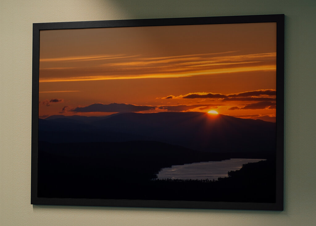 Coucher de soleil sur le lac Burusjön