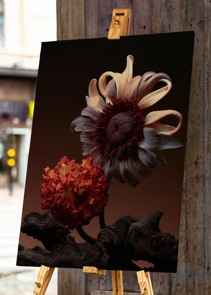 Okvětní lístky v plamenné symfonii